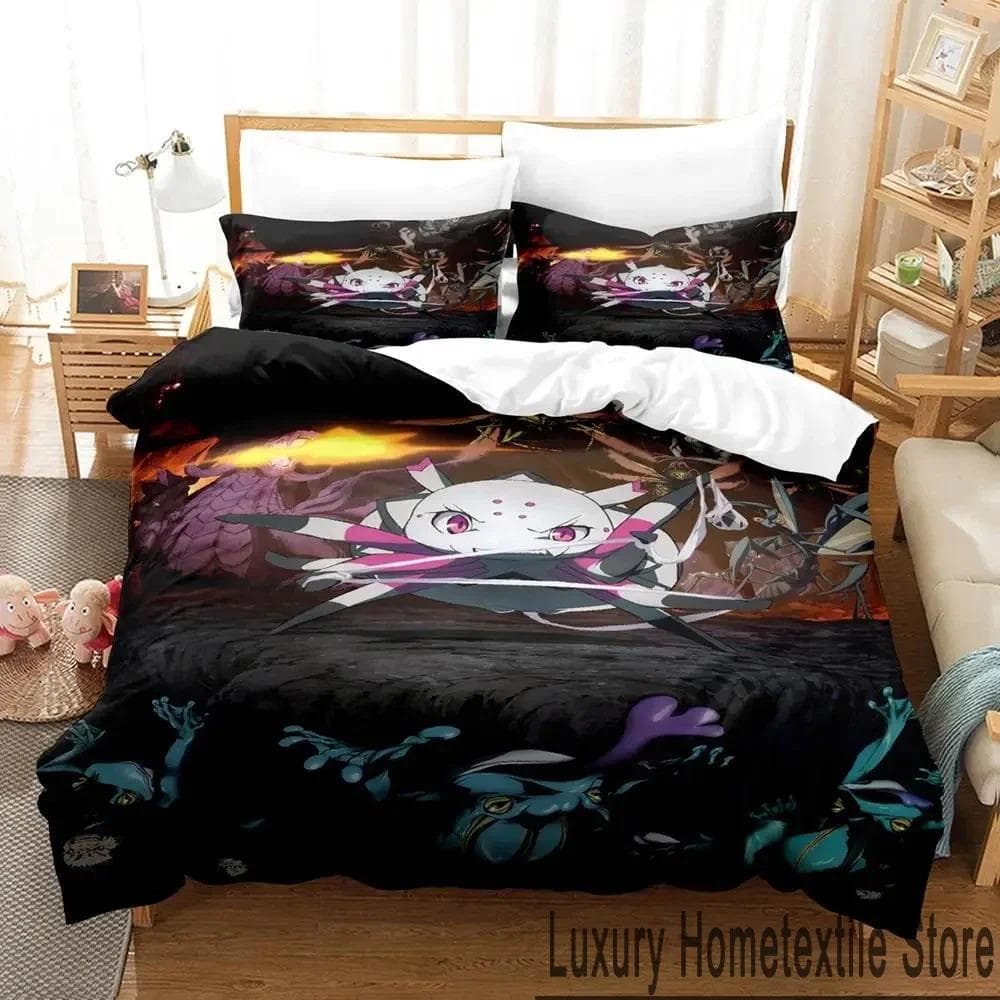 Anime Kumoko So I'm a Spider So What Bedding Set Duvet Cover Bed Set Quilt Cover Pillowcase Comforter king Queen Size Boys Adult 70x133cm 2pcs