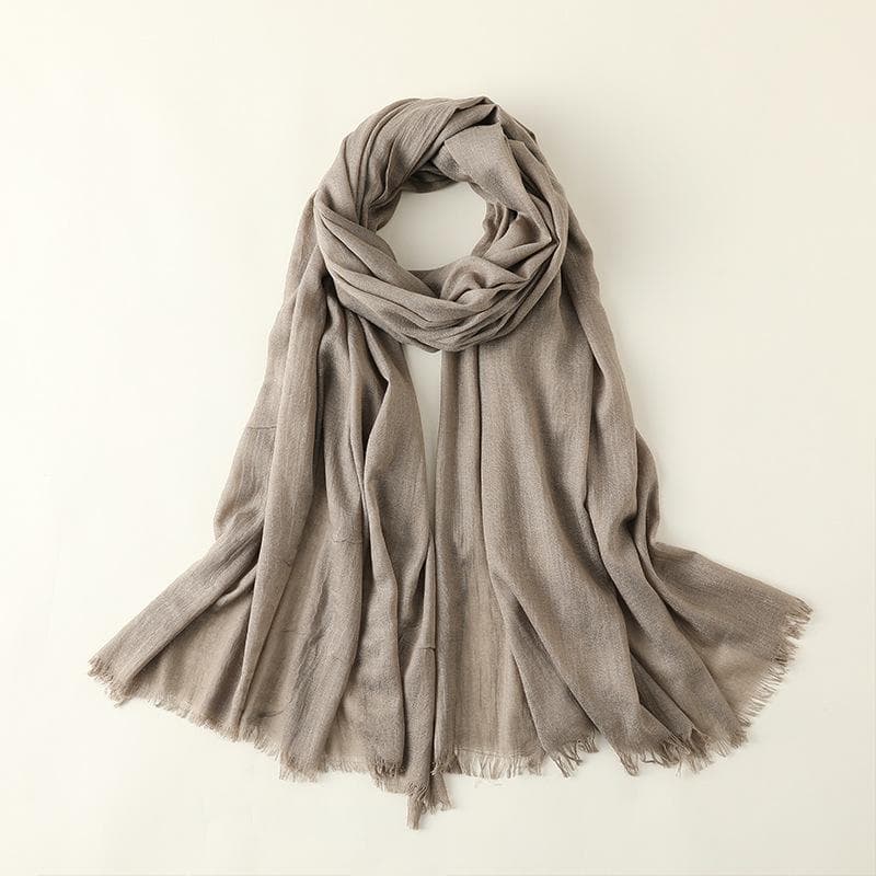 Summer Silk Scarf for Women, Fashionable Sun Protection and Shading, Beach Long Scarf, Solid Color Cotton and Linen Silk Scarf, Scarf 100*195CM