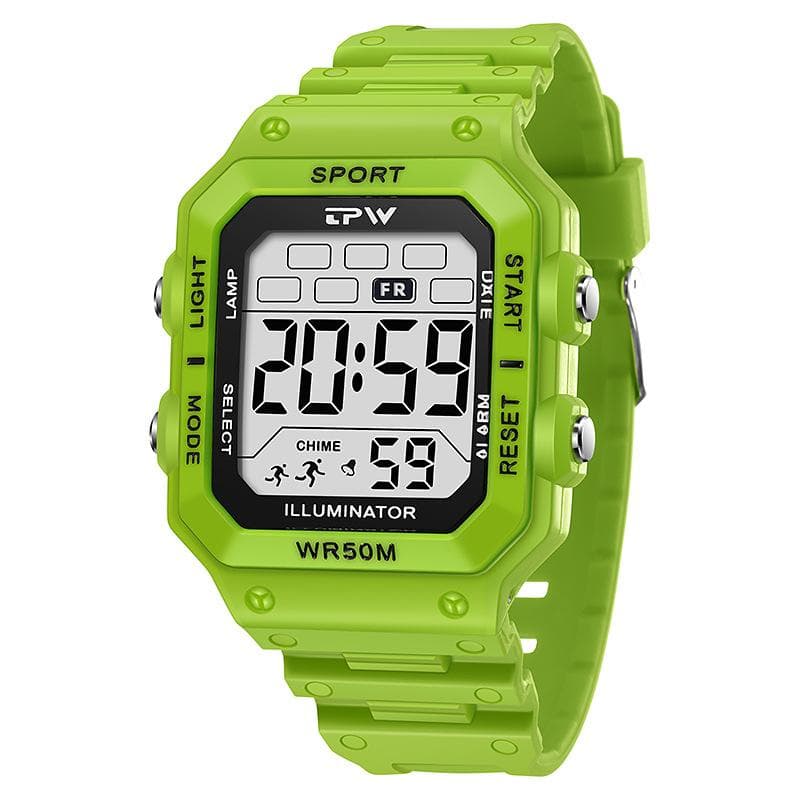 Military Digital Watches Men Sports Luminous Chronograph Waterproof Male Electronic Wrist Watches green