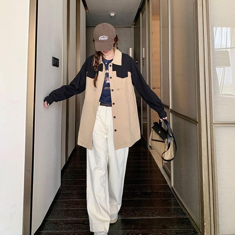 Workwear Trench Coat Women's Mid-length Spring and Autumn New Women's Clothing This Year's Popular Small Coat XL