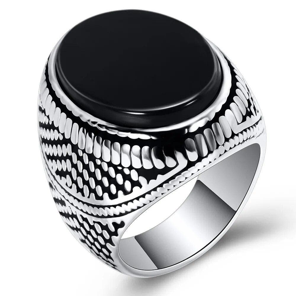 Retro Handmade Turkish Signet Rings For Men Ancient Silver Color Carved Scorpion Animal Rings Yellow Zircon Inlay Muslim Rings 6