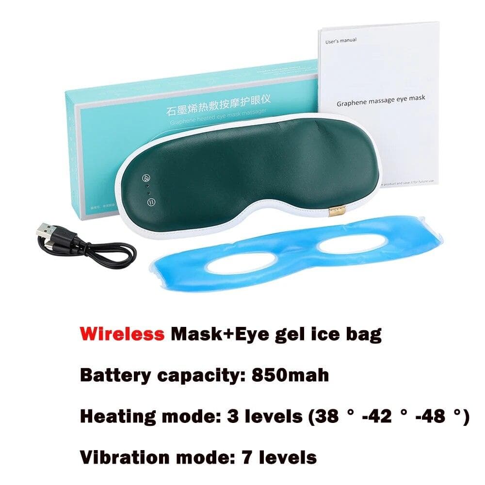 Electric Heating Eye Mask for Sleeping Far Infrared Hot Compress Vibration Eye Massager Warm Therapy Sleep Mask Relieve Dry Eyes GERMANY