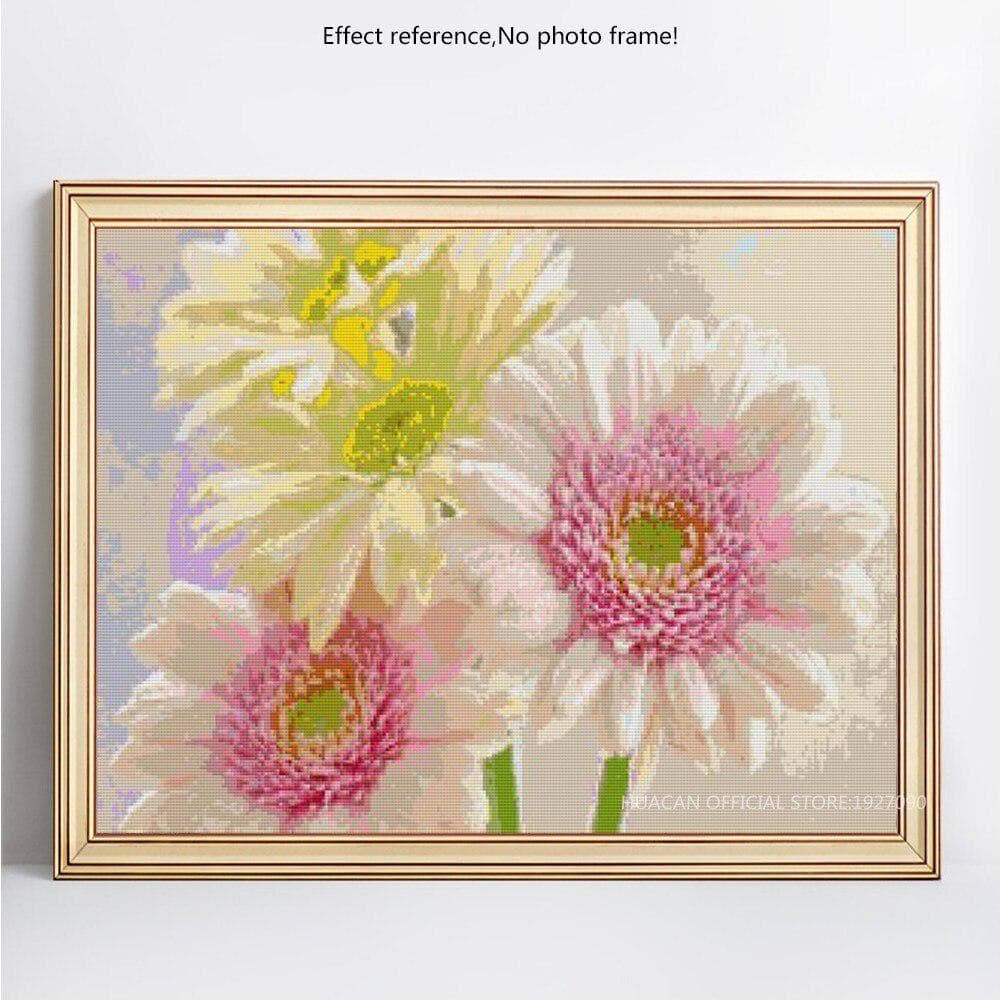 Diamond Mosaic Bright Flower 5D DIY Colorful Diamond Painting Embroidery Rhinestones Decor 20X30CM