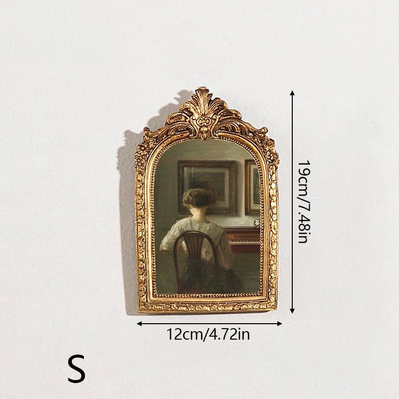 Antique Arch Shaped Photo Frame Gold Color Carved Embossed Resin Picture Frame Holder Wall Hanging Home Table Decoration Crafts