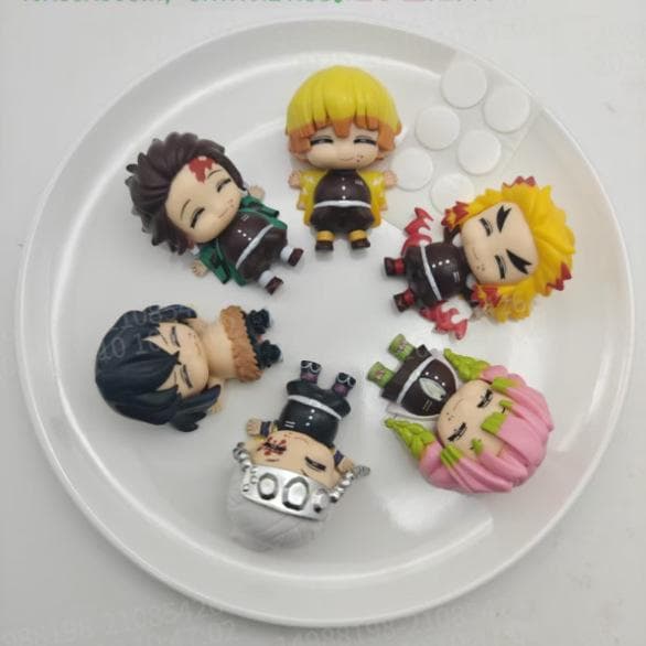 Demon Slayer Trendy Keychains: Cartoon Car Keychains & Bag Pendants Single Random