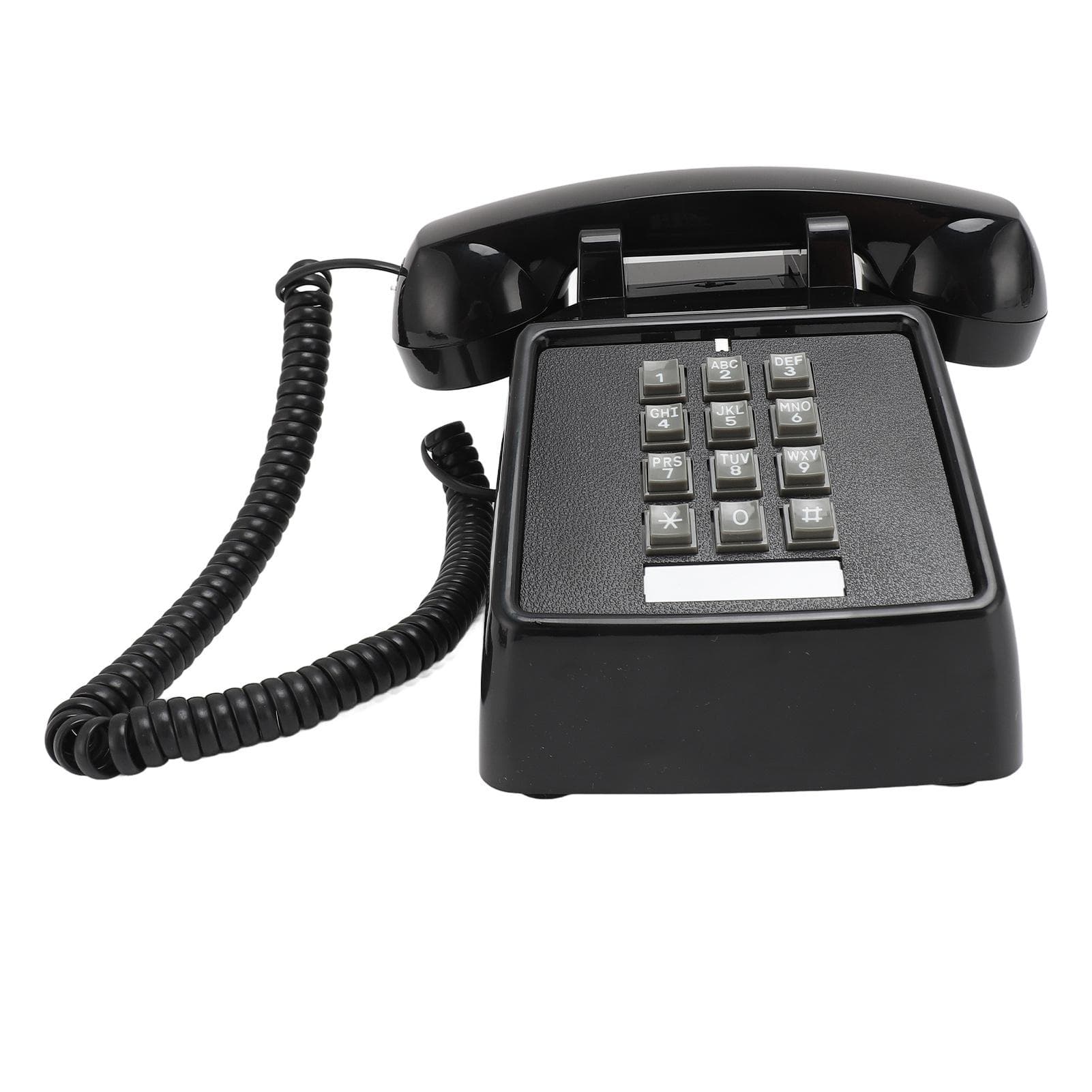 Vintage Corded Phone Mechanical Ringer Volume Control Large Button Retro Desk Telephones for Home black