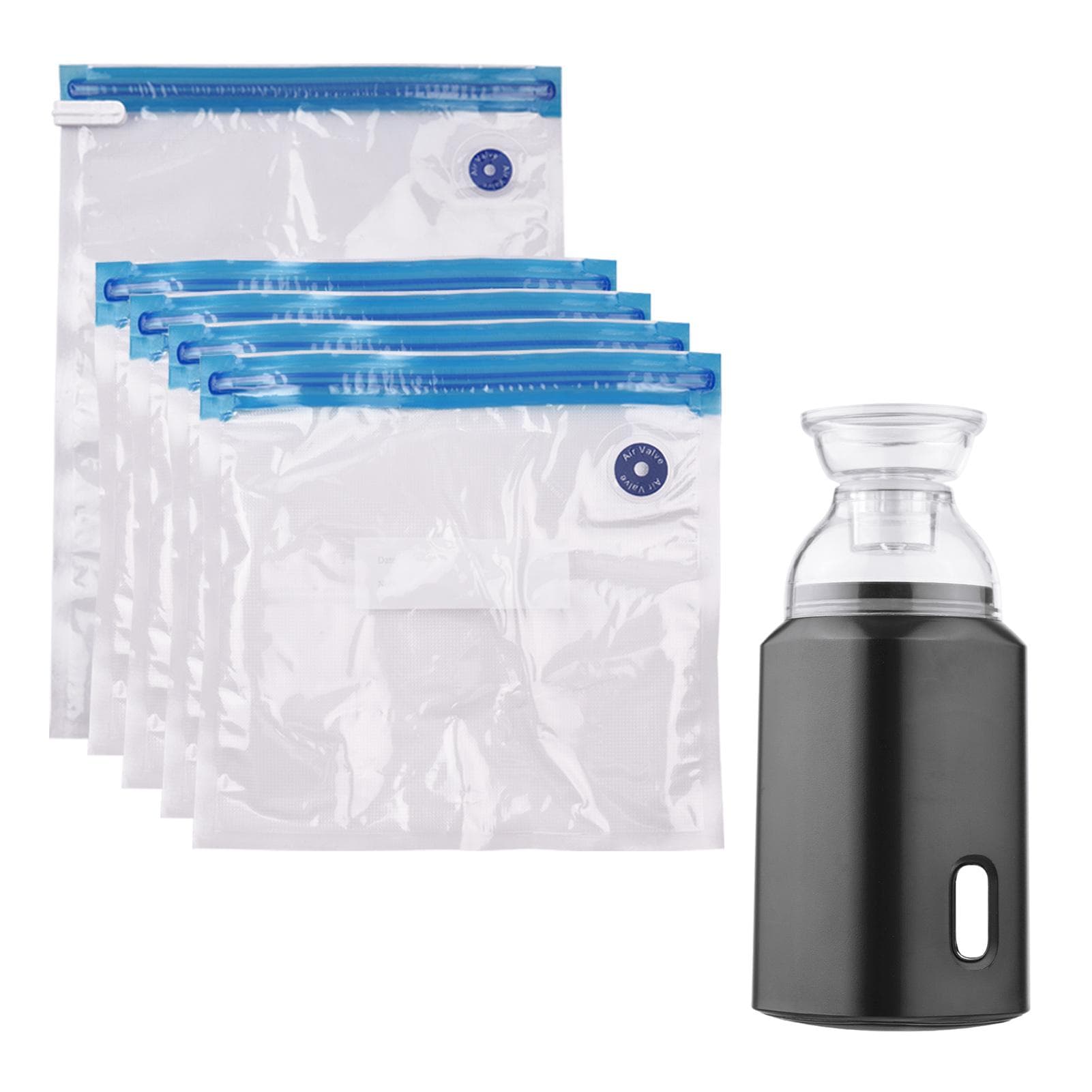 Electric Pump with Vacuum Storage Bags with USB Cable 5 Storage Bags Rechargeable Portable for black