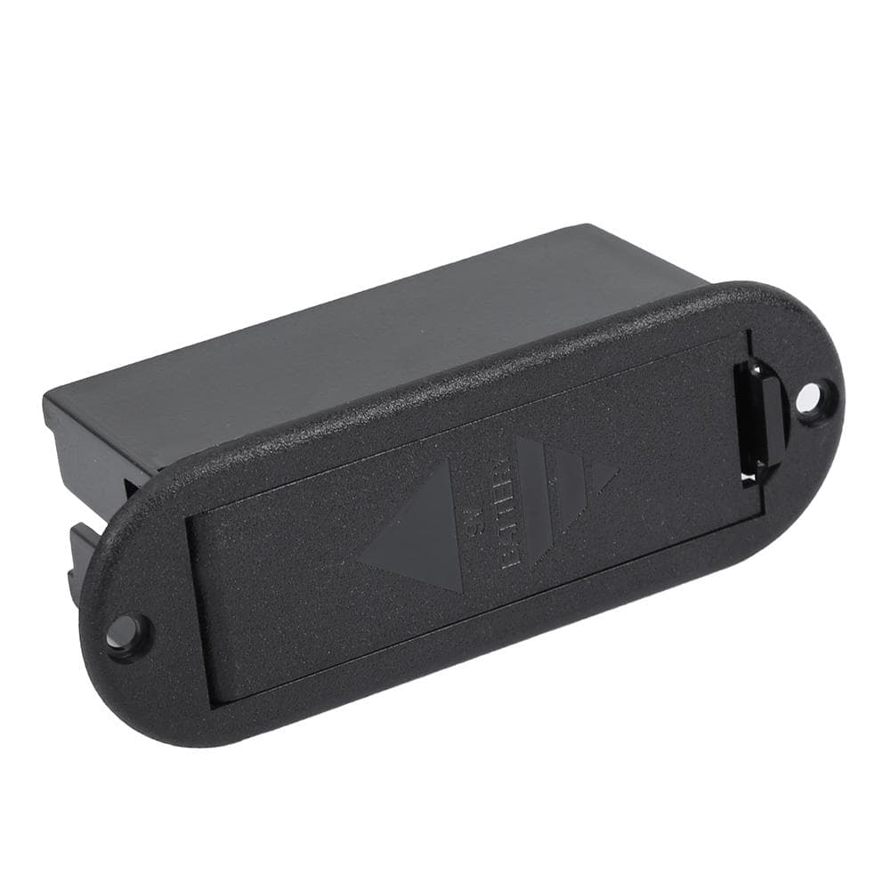 PU Leather Electric Guitar Bass Pickup 9V Battery Cover Holder Case Bag Organizer Box (#02)