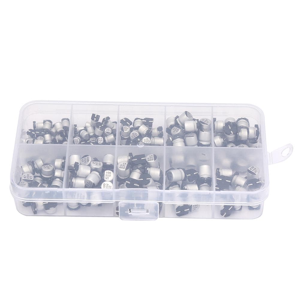 200pcs 1050V SMD Electrolytic Capacitors Set 1uF 470uF E Cap Capacitor Assortment