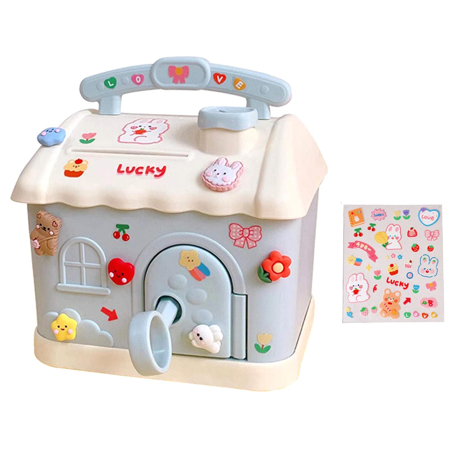Change Bank Cute Cartoon Style House Look Decorative Large Capacity Coin Bank Ornament for Home