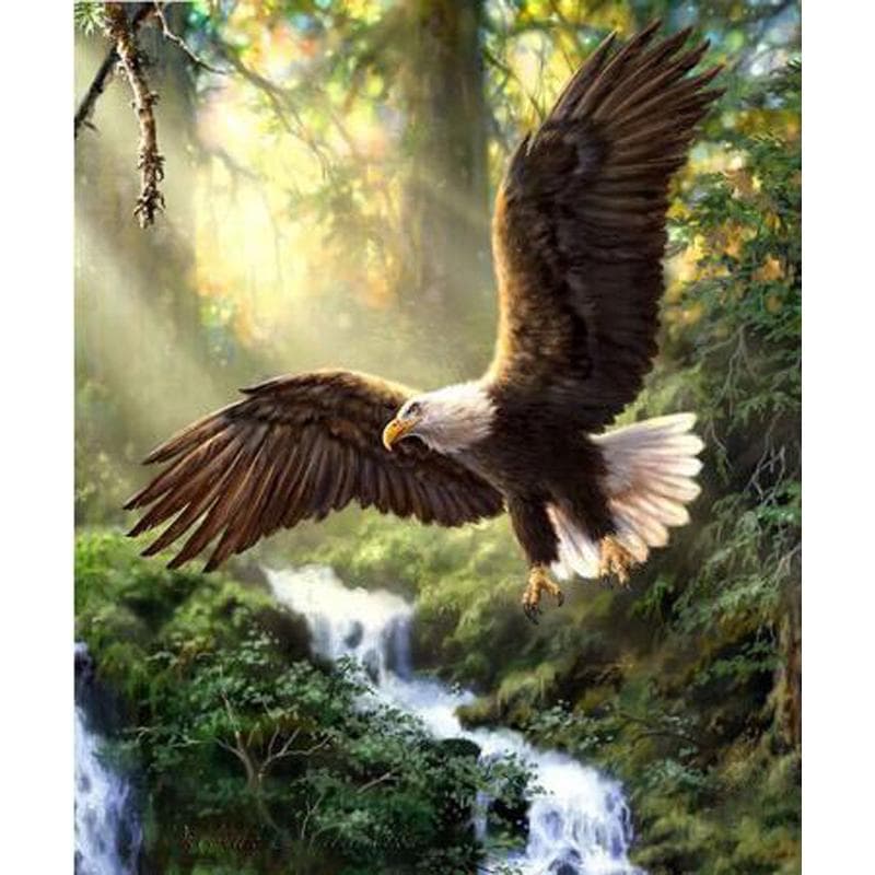 Full Round Drill 5d Diy Diamond Painting Eagle Diamond Embroidery Cross Stitch 20X30CM