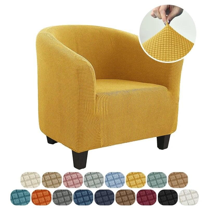 Club Chair Cover Stretch Tub Chair Slipcover Solid Color Sofa Cover Polar Fleece Couch Covers for Study Bar Counter Living Room 1pcs