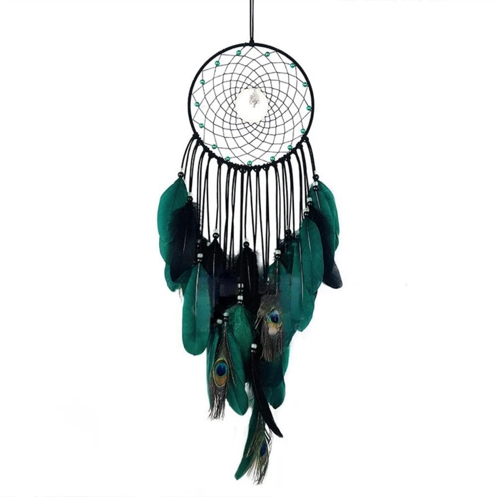 Peacock Feathers Luminous Beads High-grade Wall Pendant New Creative Dream Catcher Bedroom Living Room Decoration Wind Chimes