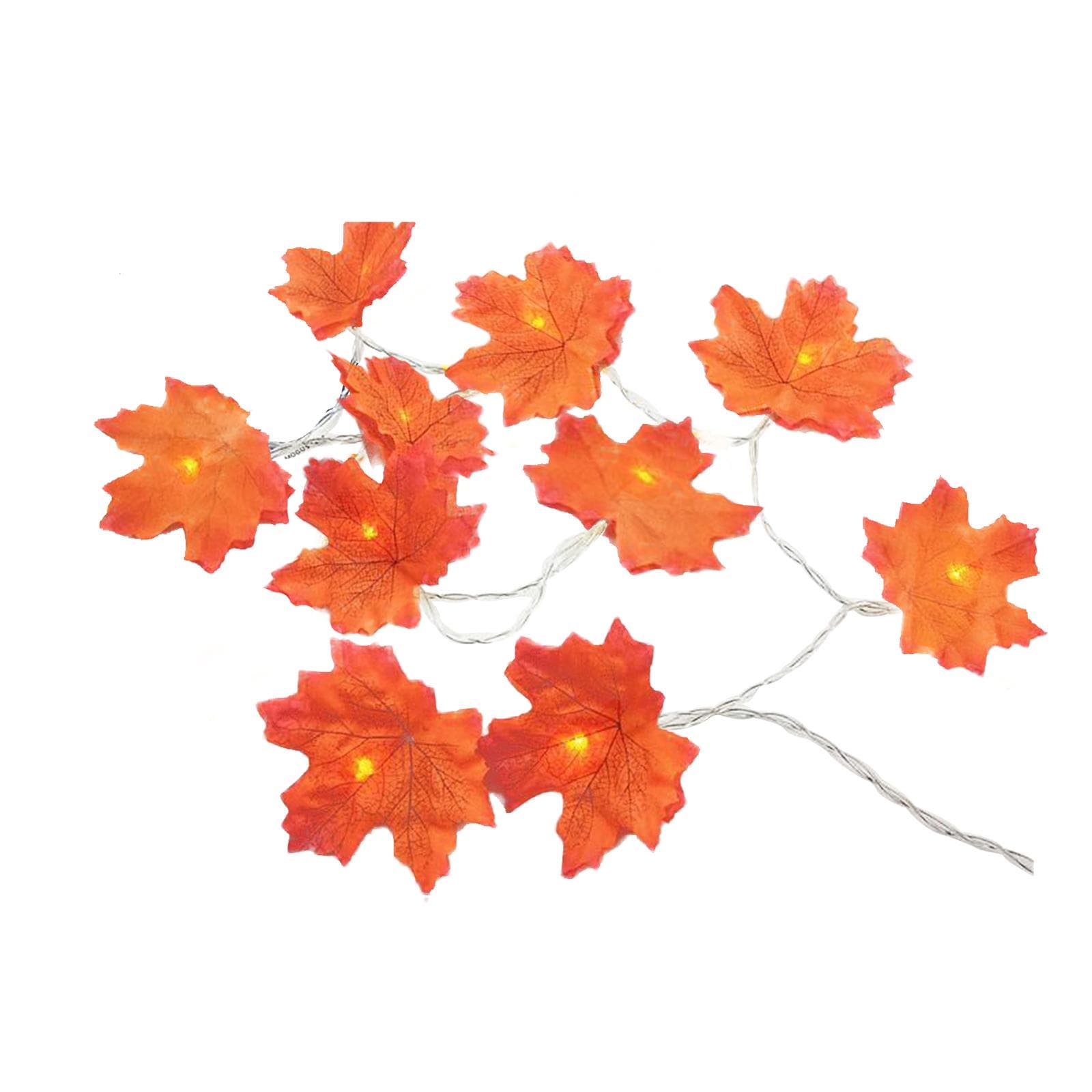20FT 40LEDs Halloween Fairy String Lights Maple Leaf Shaped Hanging Lights Warm White Waterproof Type 1