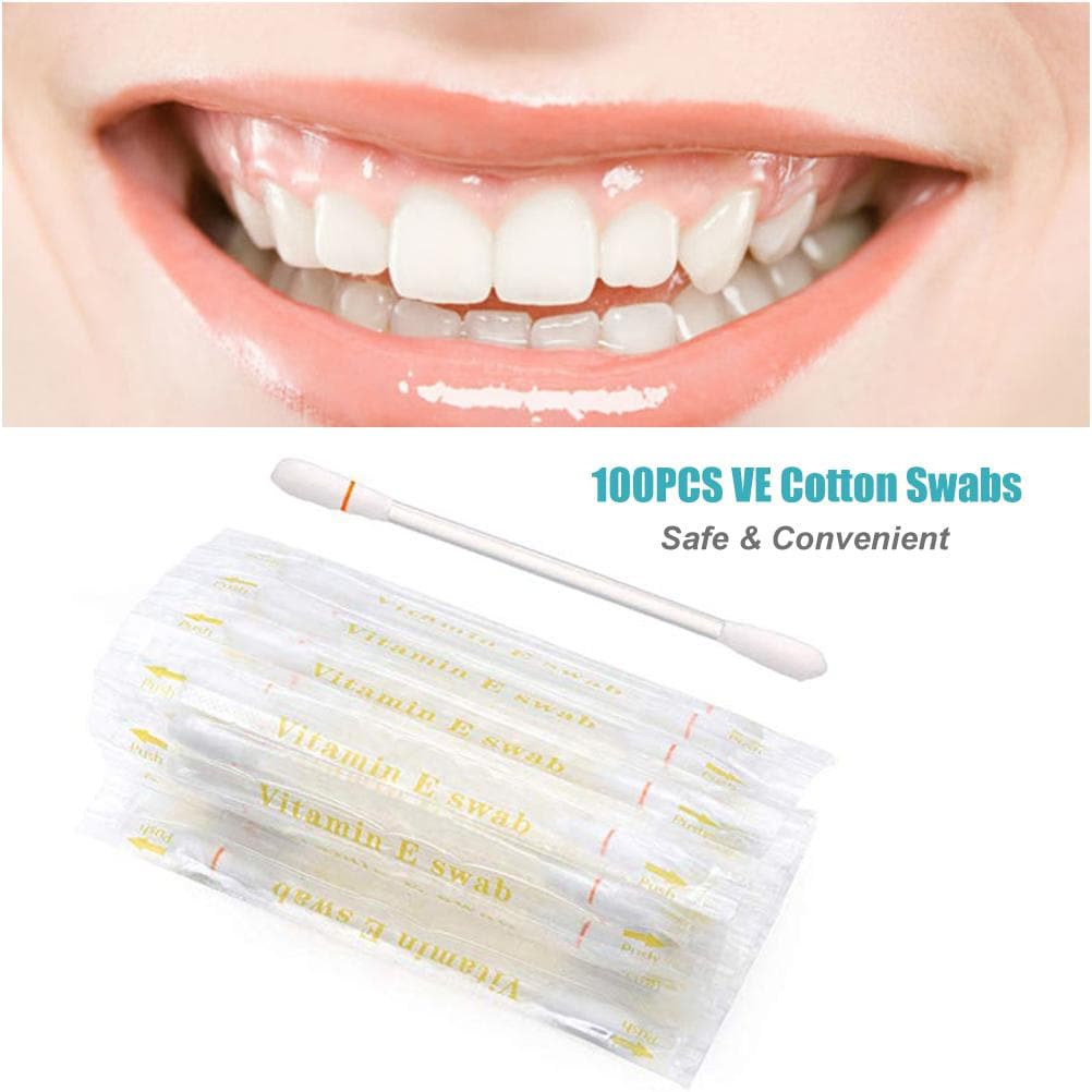 100Pcs Vitamin E Oil Swabs Stick Disposable VE Cotton Swab Lip Gum Anti Dry Moisturizing Cotton Sti Assorted Color