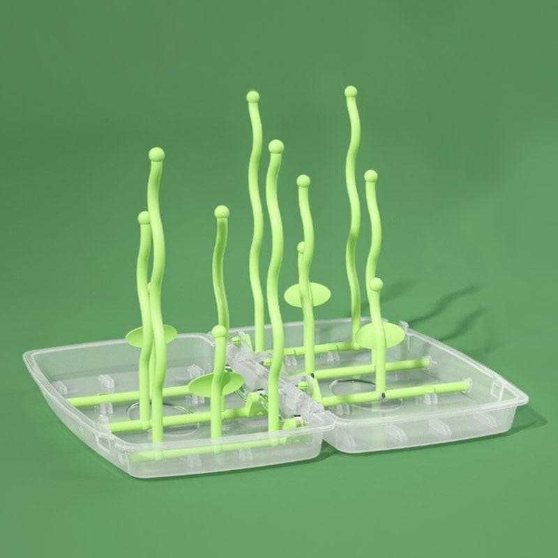 Drying Rack Tree Storage Nipple Shelf Baby Pacifier Feeding Cup Holder Baby Bottle Cleaning Dryer Drainer Double Sided Portable mint