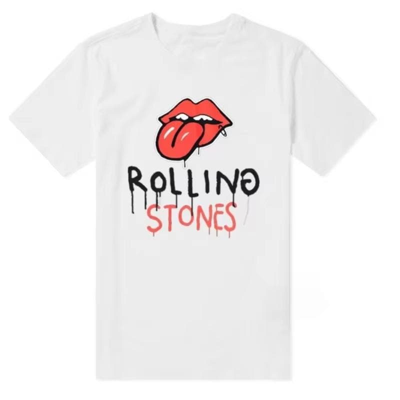 2025 Summer European and American Rock Punk The Rolling Stones T-shirt Summer Cotton Round Neck Short Sleeve Fashion Men's Tee XXXL