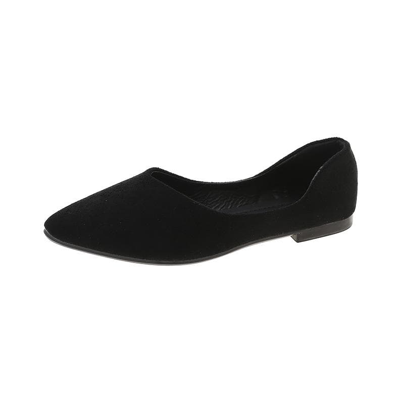 Women's shoes Flat shoes Beautiful color knitted elastic comfortable soft flat shoes Spring and autumn single 43 black