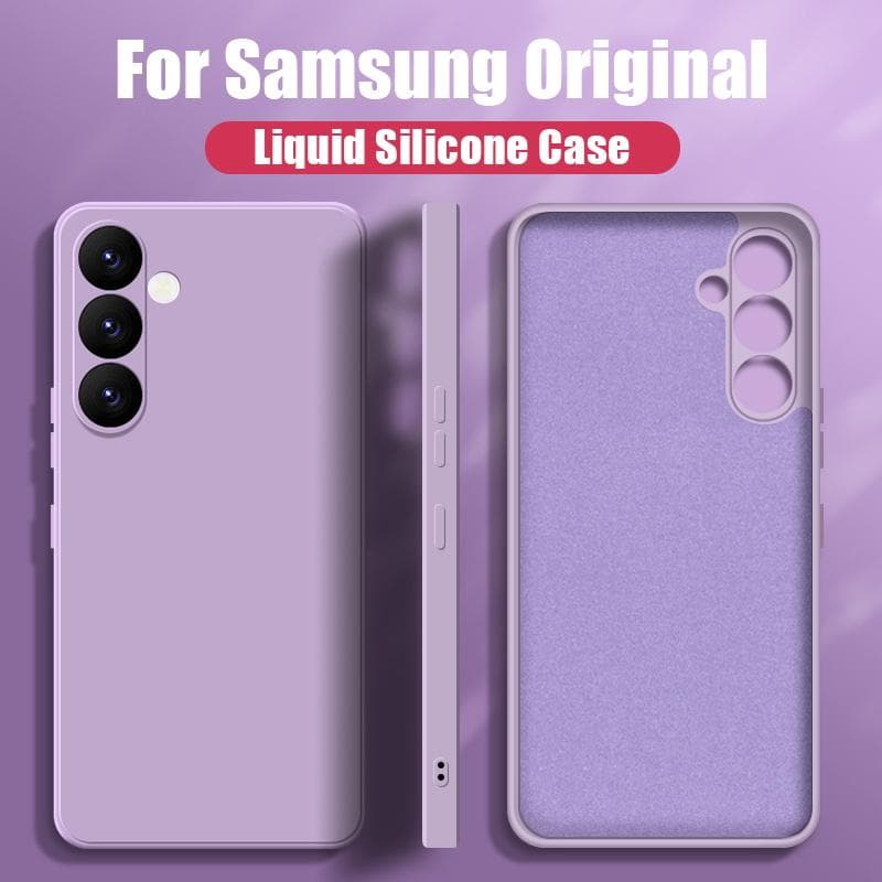 For Samsung A56 A16 A36 A55 A15 A35 A54 5G Case Liquid Silicone Phone Case For Samsung Galaxy S25 Ultra S24 FE S23 S22 S26 S21 A17 A37 A57 Cover Candy Samsung A37 light purple