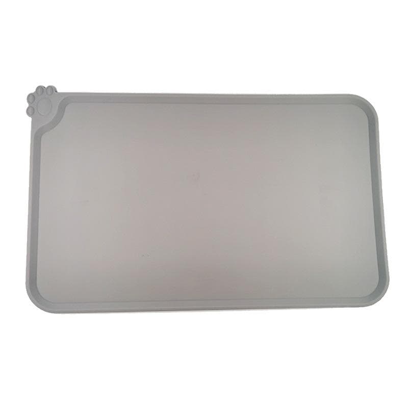 Silicone Pet Pad Waterproof Stain Resistant Food Eating Table Mat for Baby Kids Children Pink Paws grey
