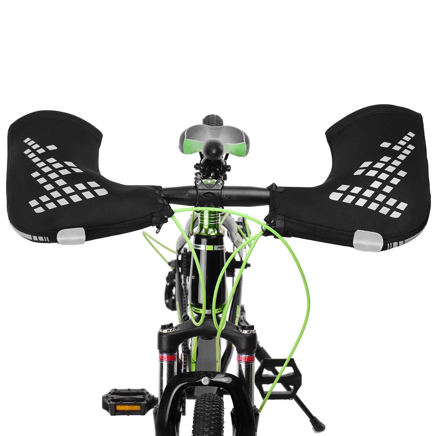 Reflective Winter Cycling Gloves Bike Handlebar Mittens Hand Warmers Covers black