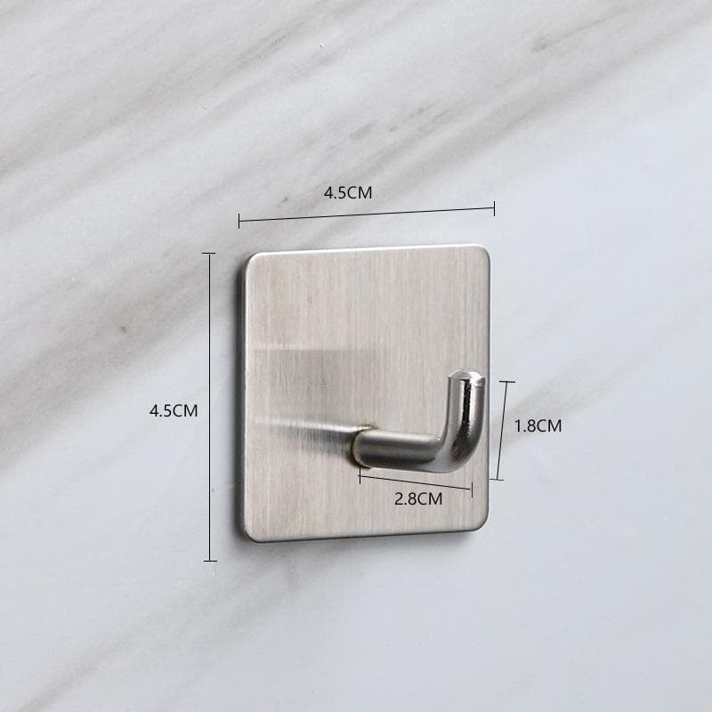 304 Stainless Steel Adhesive Hook - Strong, Punch-Free Door Clothes Hook