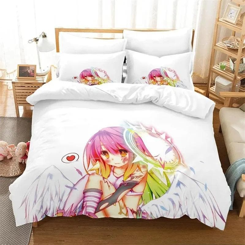 3D Print Anime No Game No Life Bedding Set Boys Girls Twin Queen King Size Duvet Cover Pillowcase Bed boys Adult 70x133cm 2pcs