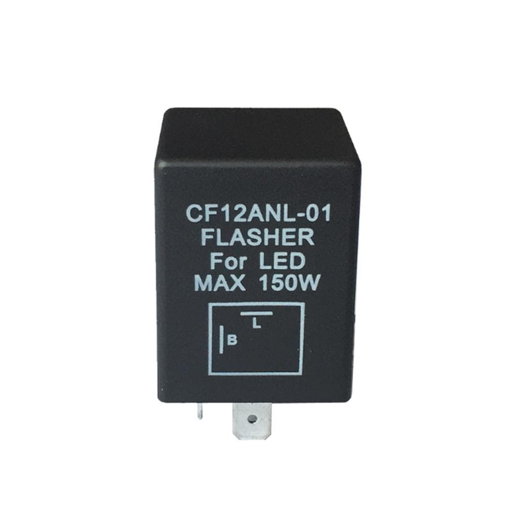 2-Pin CF12ANL-01 Electronic Led Flasher Relay Fix Turn Signal Bulbs Hyper Flash Issue black