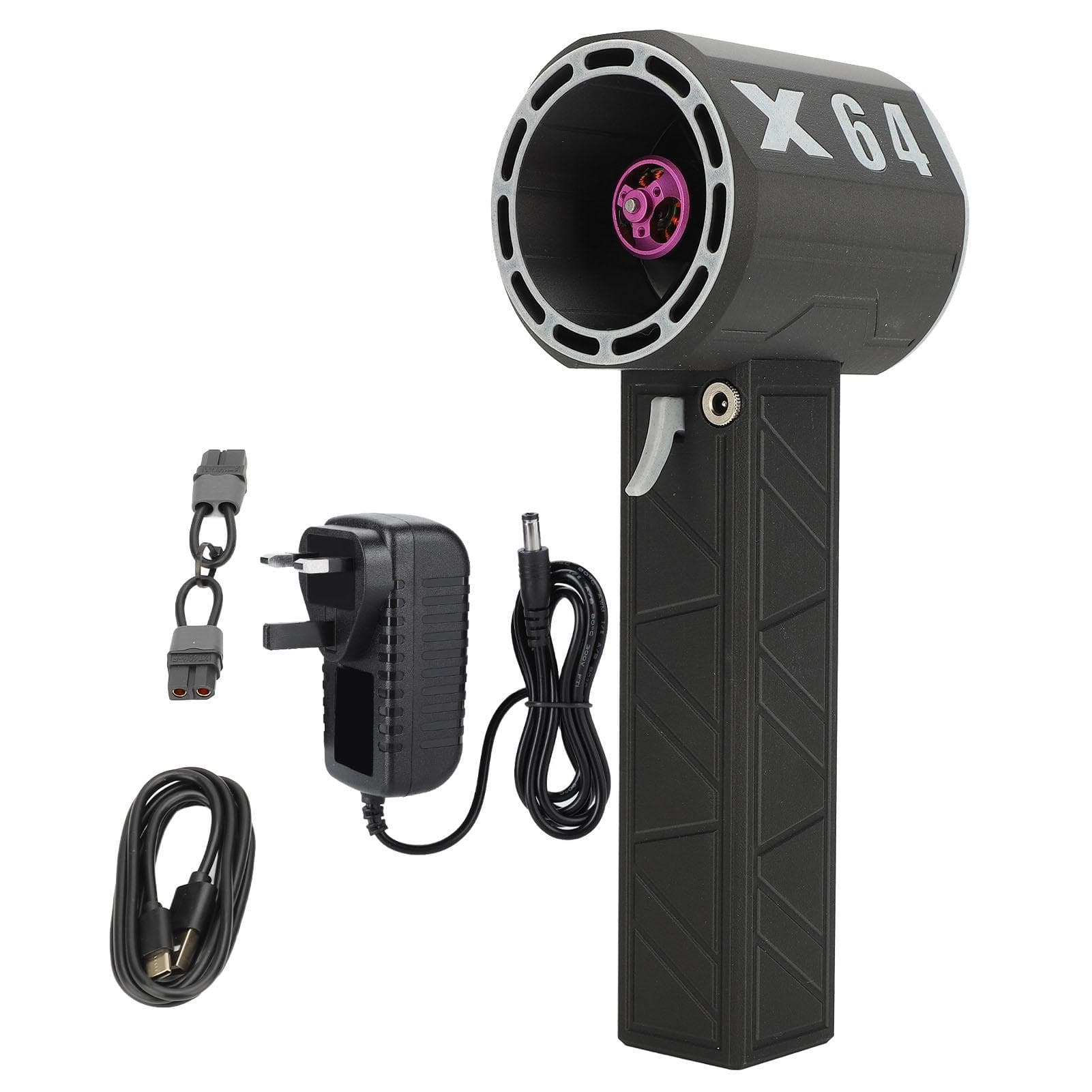 Electric Jet Fan Stepless Speed Adjustment 11 Fan Blades 64mm Duct Handheld Air Blower Turbine Fan black white