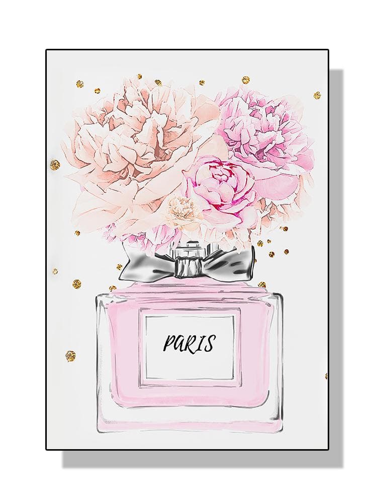 Fashion Luxury Coco Perfume Bottle Canvas Painting Nordic Flower Poster Print Wall Picture Modern Girl Room Decor Quadro Cuadros 40x60cm No Frame