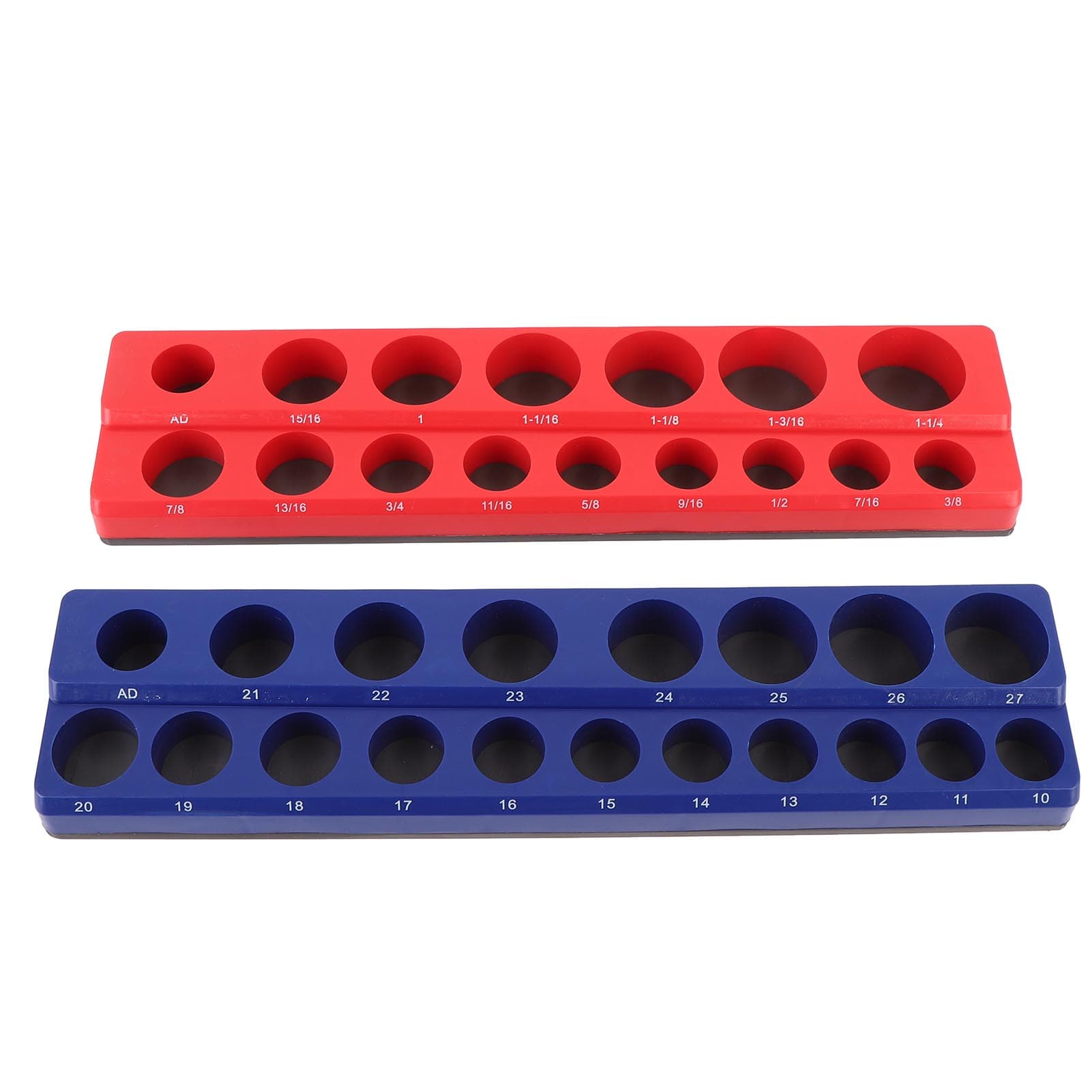 12 Inch Drive Magnetic Socket Organizer Powerful Magnet Metric SAE Socket Holder Trays 2pcs