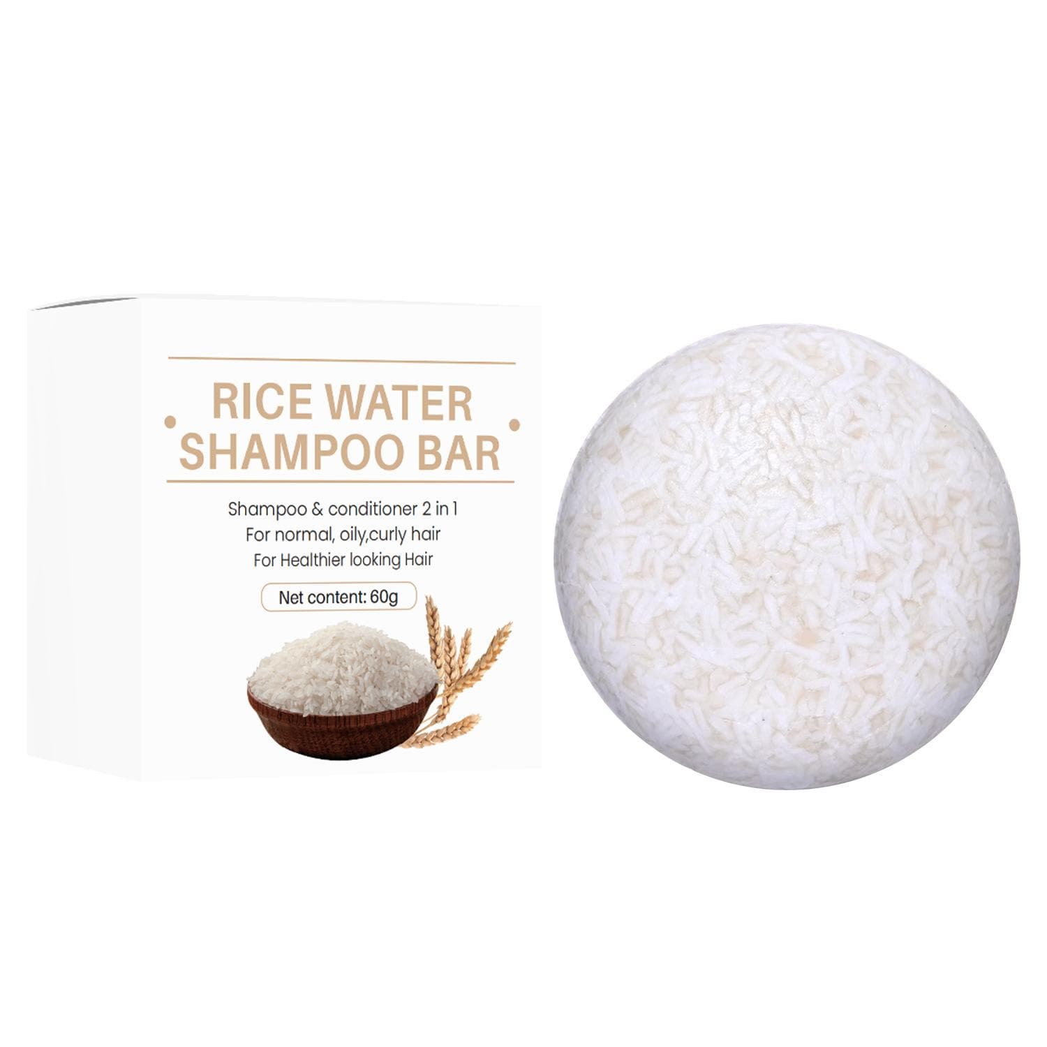 Organic Rice Shampoo Soap Bar Oil Control Conditioning Soap Rice Water Protein Nourishing Anti-loss Hair Soap Bar 60g