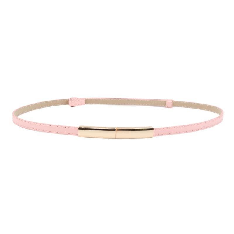 Adjustable Elastic Ladies Dress Waist Belt Slim Women Belt Buckle Skinny Female Belt pink