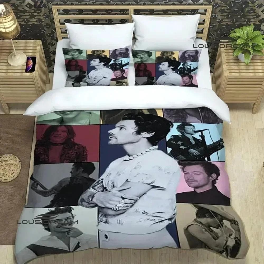 Singer H-Harry-Styles Bedding Sets exquisite bed supplies set duvet cover bed comforter set bedding set luxury birthday gift 70x133cm 2pcs
