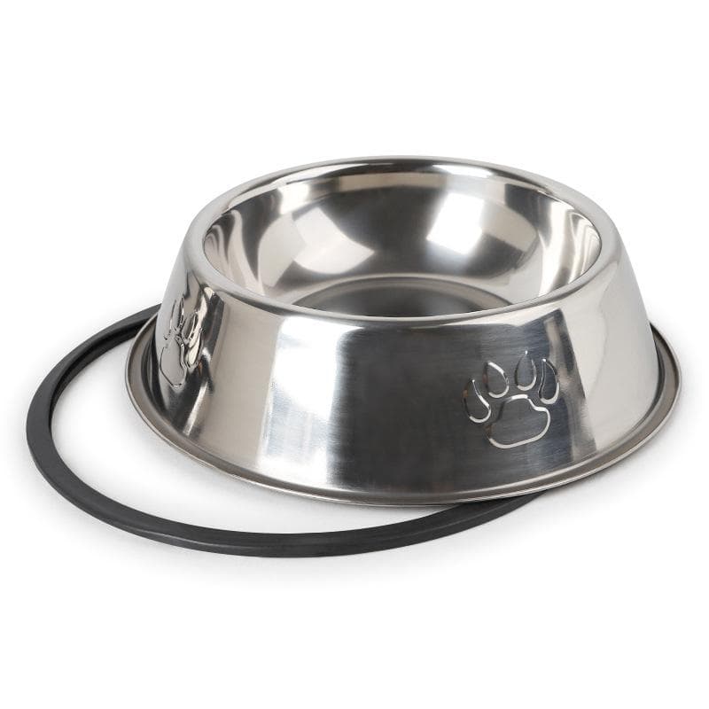 Quality Paw Stainless Steel Pet Dog Bowl Feeder Skidproof Anti-ant Shape Cat Dog Bowls Food Accessories Pet Supplies 6 Sizes S