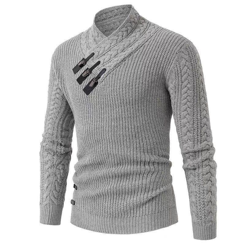 Half High Neck Sweater Men's Motorcycle Rider Slim Fit Long Sleeved Line Jacket Base Coat 3XL light grey