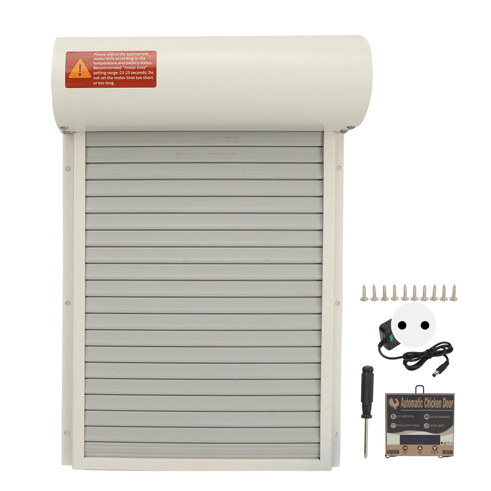 Chicken Coop Door Timing Mode Manual Mode Rugged LED Display Controller Auto Chicken House Door white