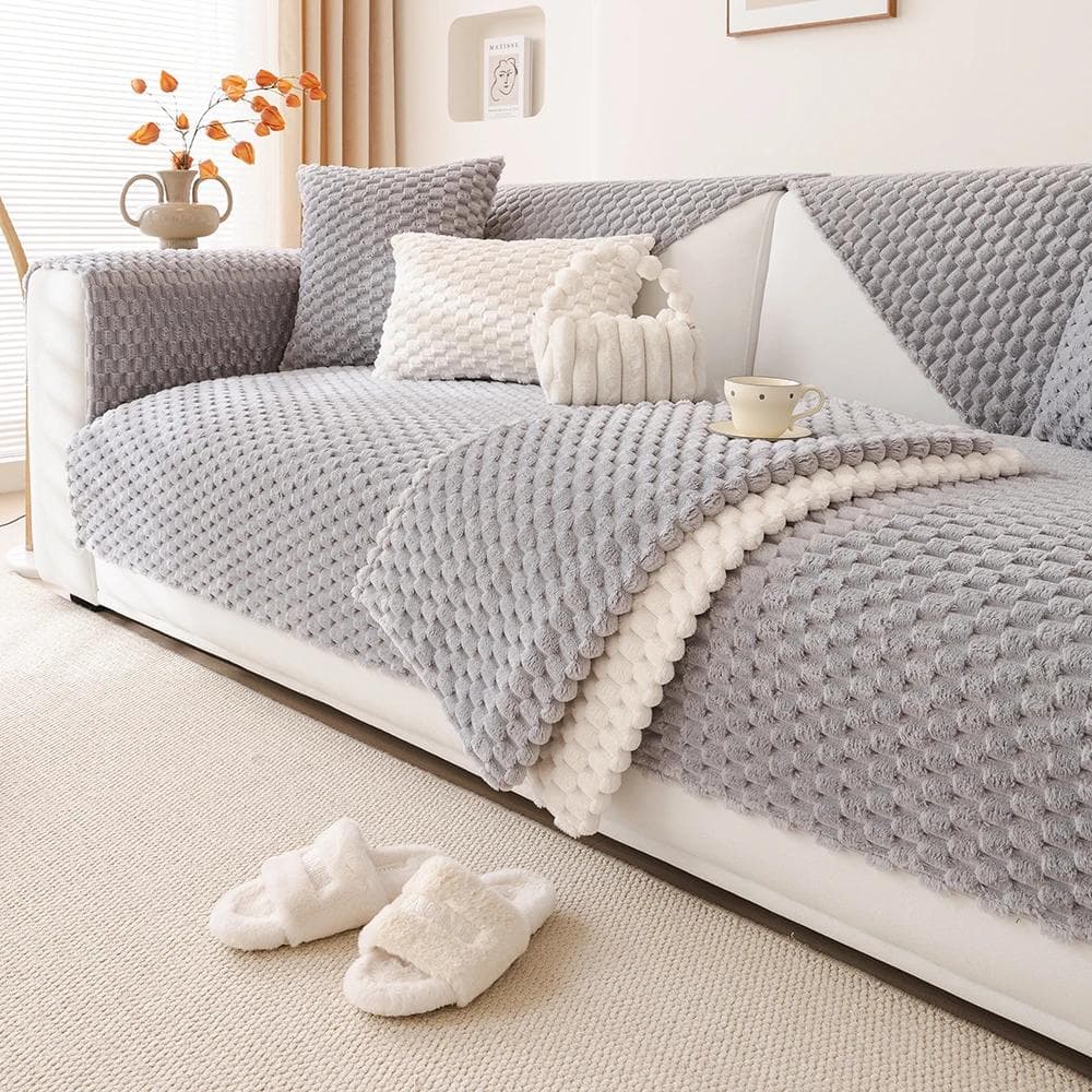 Super soft plush quilted sofa towel winter warm thickened plush sofa cover L-shaped non-slip sofa cover A 70x70cm 1pc