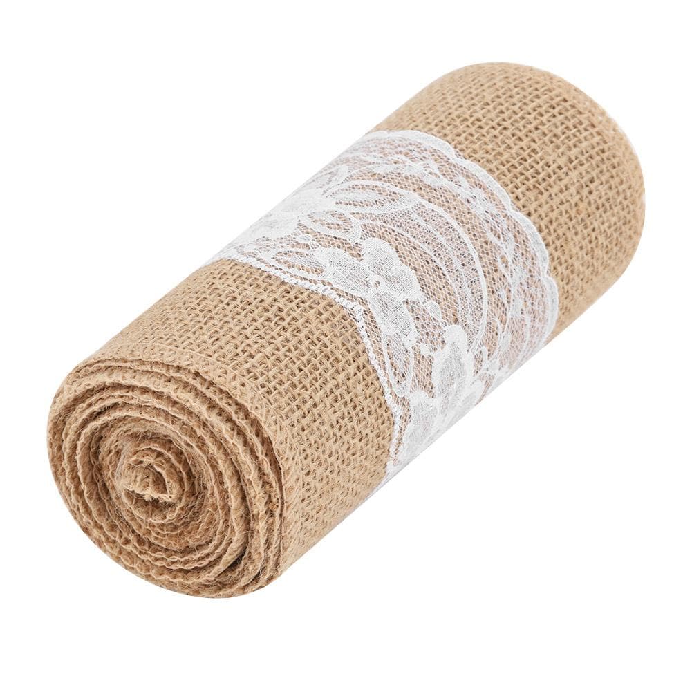 DIY Lace Burlap Ribbon Hessian Jute Belt Strap Wedding Cloth Decoration 2.7m
