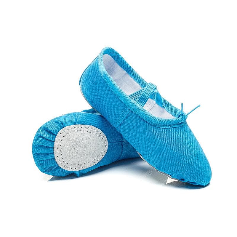 Canvas Dance Shoes Soft Sole Exercise Girl Cat's Claw Shoes Gymnastics Yoga Shoes Children Ballet Dance Shoes 39 lake blue
