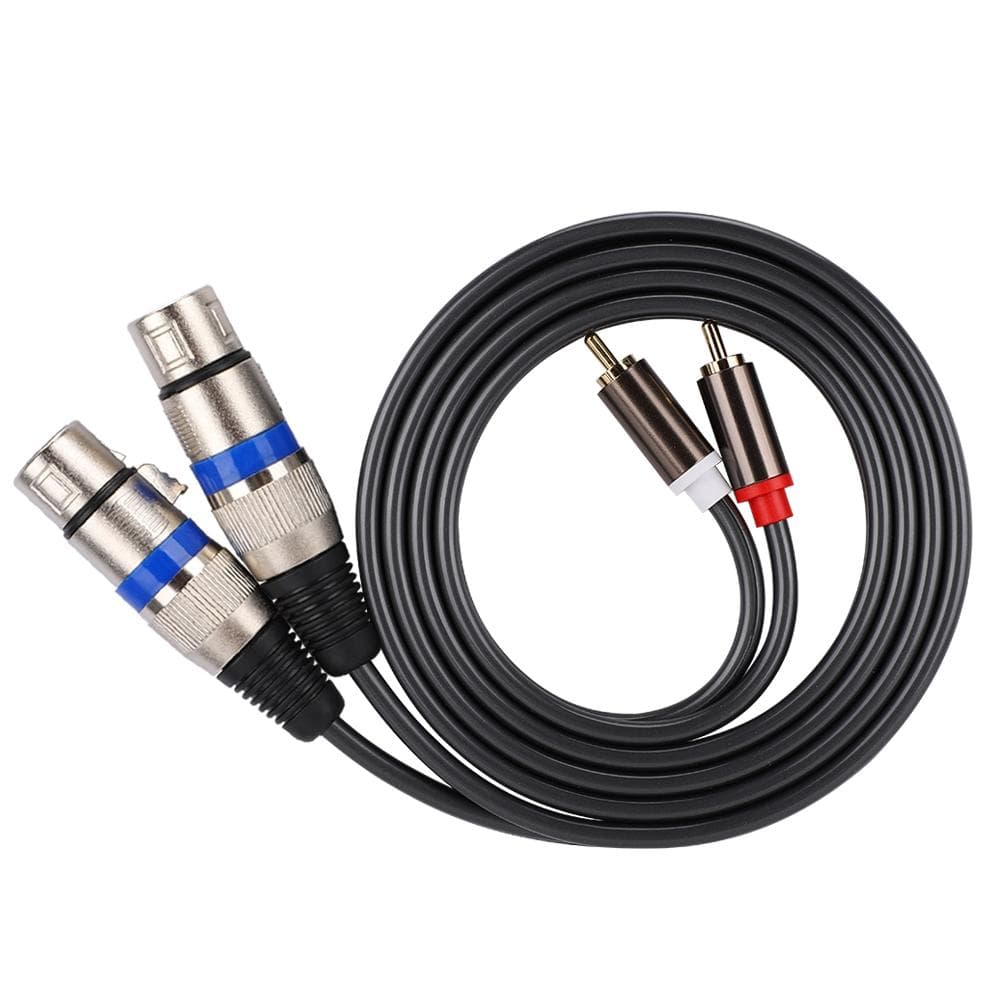 Dual for RCA Male to Dual XLR Female Audio Adapter Cable Patch Cord Double row PVC Wire