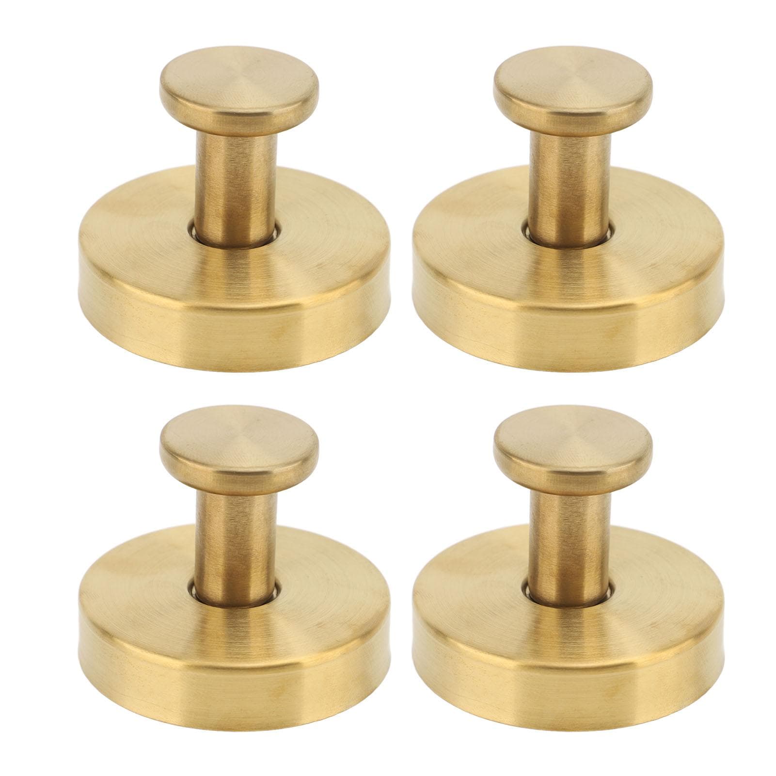 4 Pcs Suction Cup Hooks Stainless Steel Water Resistant Suction Towel Hangers for Bathroom Kitchen gold