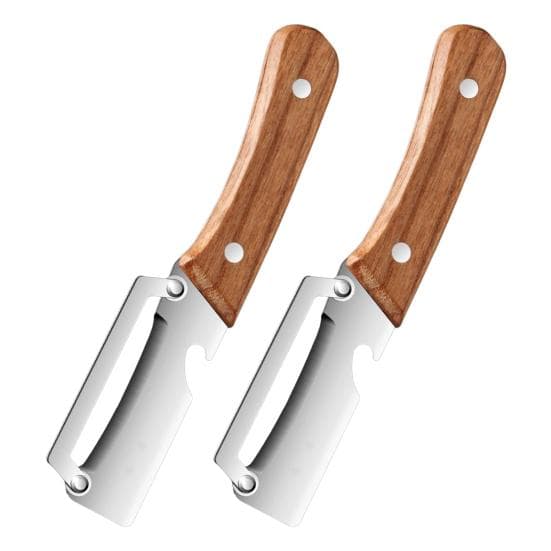 Multi-Peeler with Stainless Steel Blade & Wood Handle Bottle Opener Efficient Vegetable Fruit Peeler for Potatoes Carrots Quick Peeling Kitchen Tool 2pcs