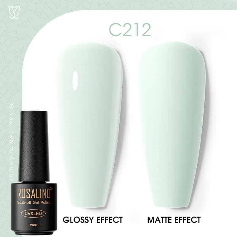 ROSALIND Nail Gel Polish Semi Permanent Varnish Hybrid UV Gel Polish Soak Off Nail Art Gel Top Base Coat Matt Top For Manicure Nail Art RA-C212