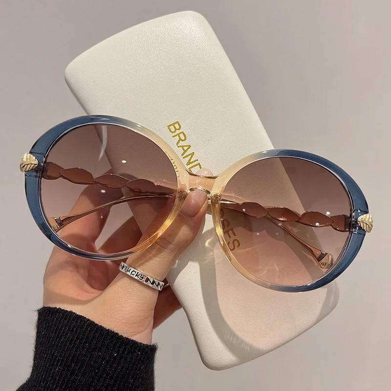 New Vintage Round Sunglasses Gradient Color Trendy Women Eyewear Shades Female Fashion Sunglasses for Ladies