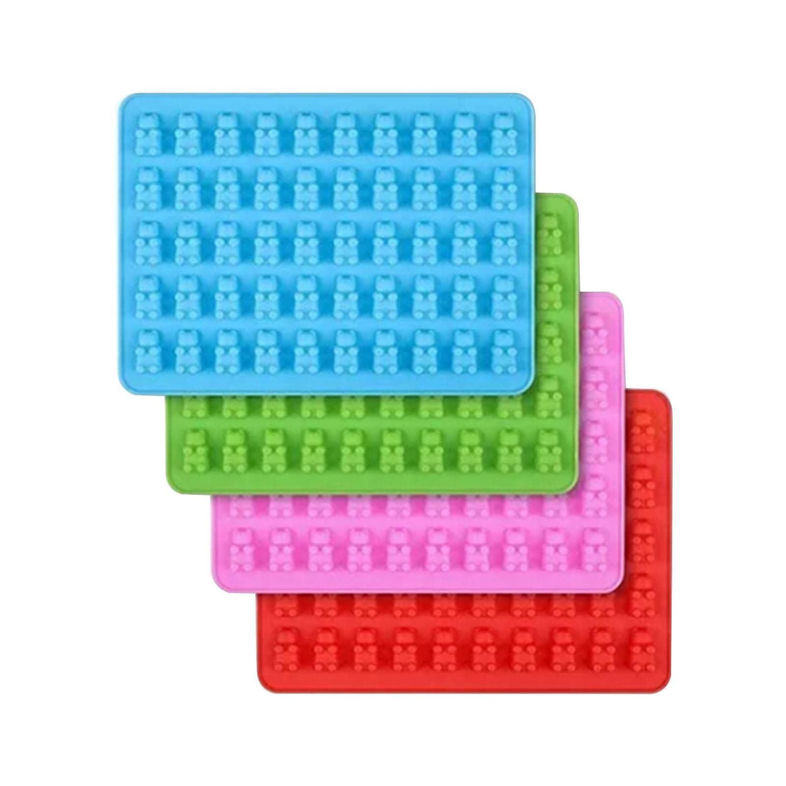 4 Sets DIY Large Gummy Bear Mould 200 Cavity with Droppers Silicone for DIY Fondant Candy Cake