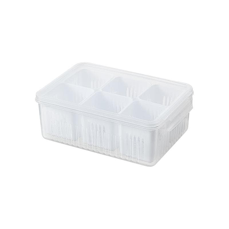 Refrigerator Storage Box Food Vegetable Fruit Storage Box Fridge Organizer Drain Basket Meat Onion Ginger Clear Crisper white/transparent