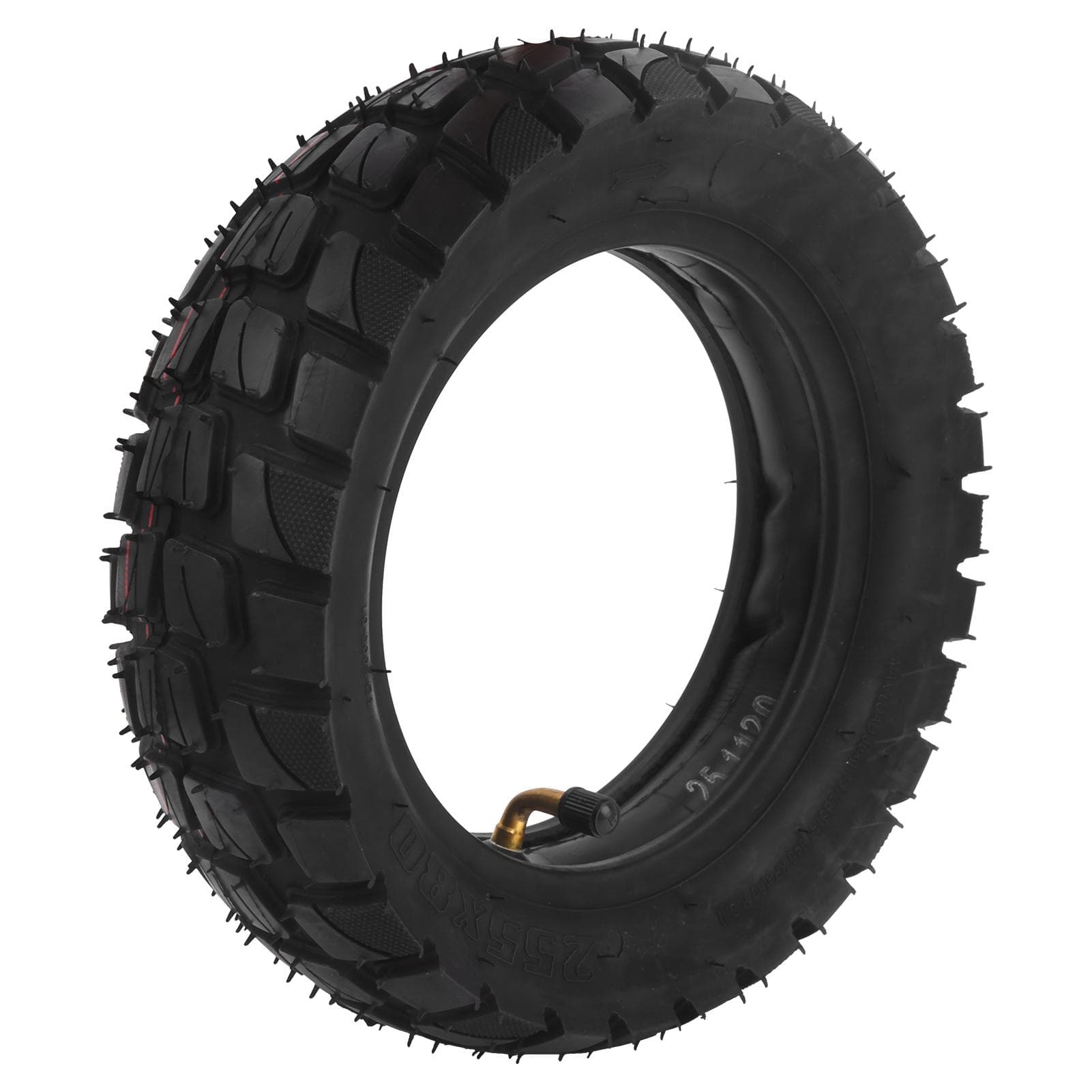 10in Electric Scooter Tire with 10x2.5in Inner Tube Inflatable Rubber Tyre Replacement 255x80 Outer white