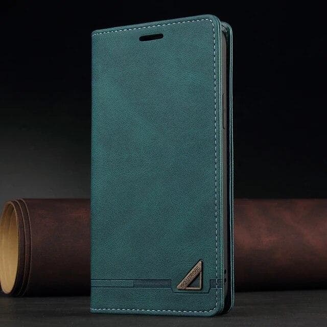 Flip Leather Case For Sony Xperia 10 V 1 V 10 IV 5 IV 1 IV 10 III 5 III 1 III ACE II Wallet Card Slots Stand Phone Cover Anti-theft Brush Bag Xperia 8 green