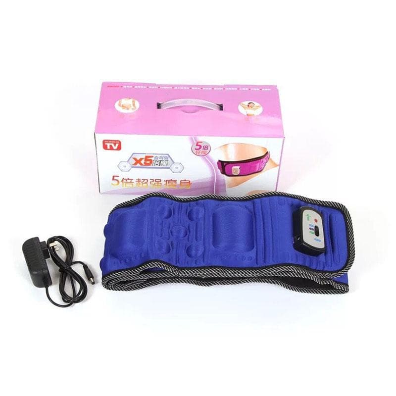 Electric Slimming Massage Belt Lose Weight Fat Burning Abdominal Waist Trainermuscle Waist Vibration Fitness Massager Tool EU Plug blue